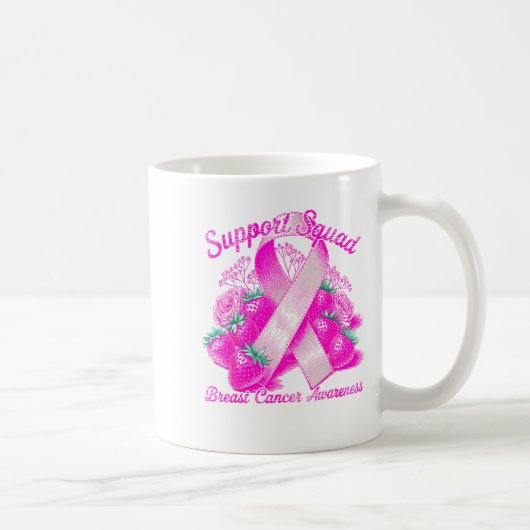 Suprt Squad Breast Cancer Awareness Nk Ribbon Wome Kaffeetasse (Rechts)