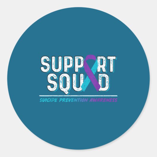 Suprt Squad Suprt Suicide Prevention Awareness Rib Runder Aufkleber (Vorderseite)