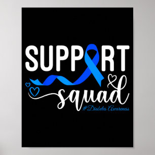 Suprt Squad Typ-1-Diabetes-Bewusstsein T1d Blaues Poster