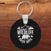 Suprt Wildlife Raise Boys Mom Dad Wild One Funny G Schlüsselanhänger (Vorderseite)