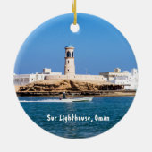 Sur Lighthouse mit Fischerboot - Sur, Oman Keramik Ornament (Hinten)