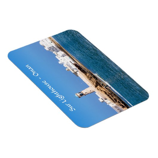 Sur Lighthouse mit Fischerboot - Sur, Oman Magnet (Rechte Seite)