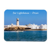 Sur Lighthouse mit Fischerboot - Sur, Oman Magnet (Horizontal)