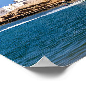 Sur Lighthouse mit Fischerboot - Sur, Oman Poster (Ecke)