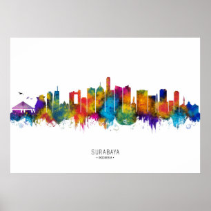 Surabaya Indonesia Skyline Poster
