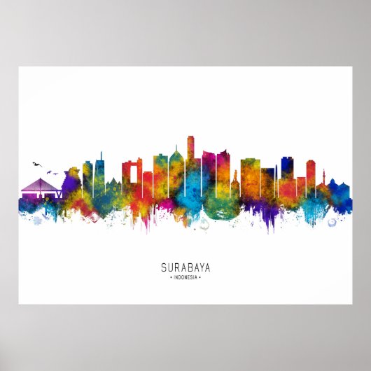 Surabaya Indonesia Skyline Poster (Vorne)