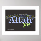 Surah Al-Baqarah Wordle Print Poster (Vorne)