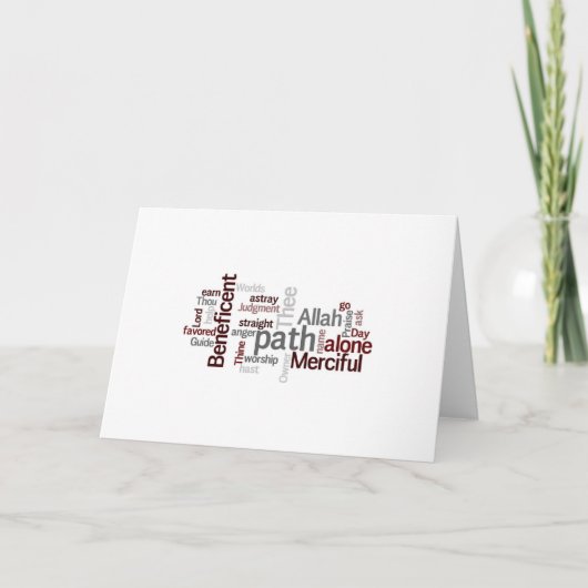 Surah Al-Fatiha Wordle Grußkarte Karte (Vorderseite)