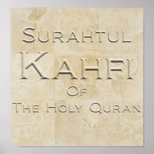 Surahtul Kahfi in Travertine Stone Poster (Vorne)