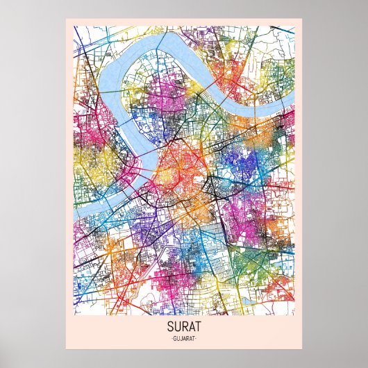 Surat Gujarat City Map Poster (Vorne)