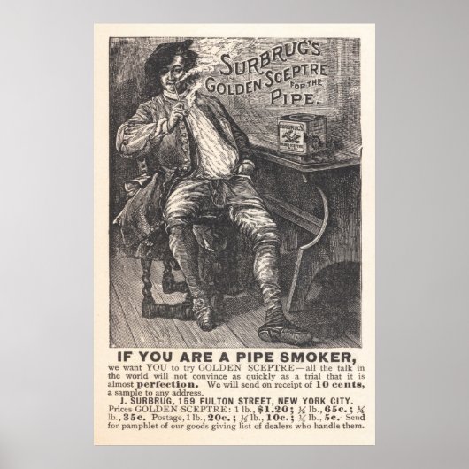 Surbrug's Golden Scepter Pipe Tobacco Ad from 1892 Poster (Vorne)