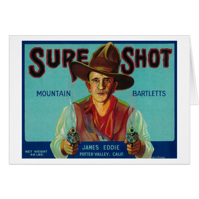 Sure Shot Pear Crate LabelPotter Valley, CA (Vorderseite (Horizontal))