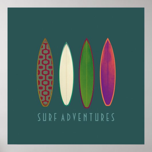 Surf-Abenteuer Dekor Druck Poster (Vorne)