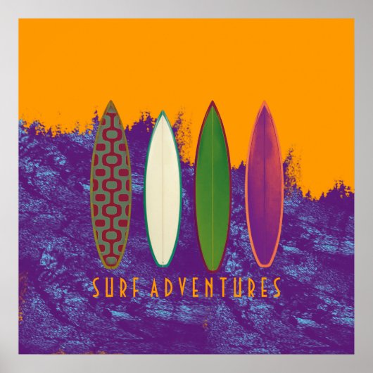 Surf-Abenteuer, Stranddekoration Poster (Vorne)