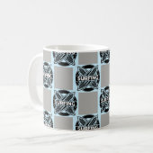 Surf Abzeichen Muster Kaffeetasse (Vorderseite Links)