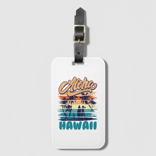 Surf - Aloha Hawaii Gepäckanhänger (Vorderseite Vertikal)