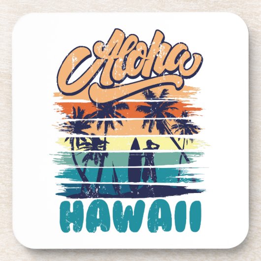 Surf - Aloha Hawaii Getränkeuntersetzer (Vorderseite)