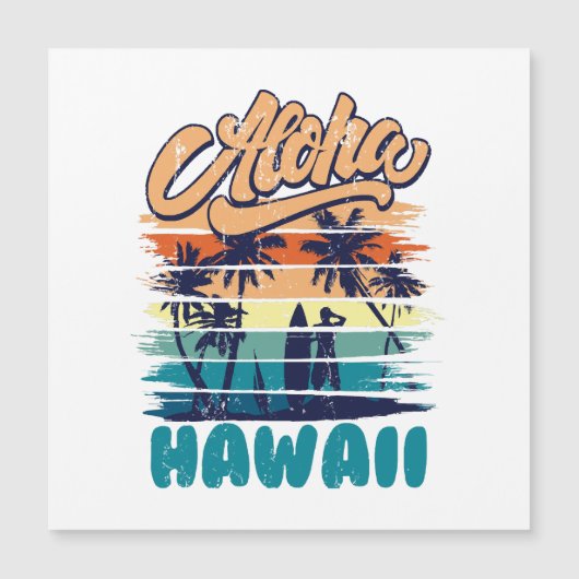 Surf - Aloha Hawaii Magnetkarte (Vorderseite)