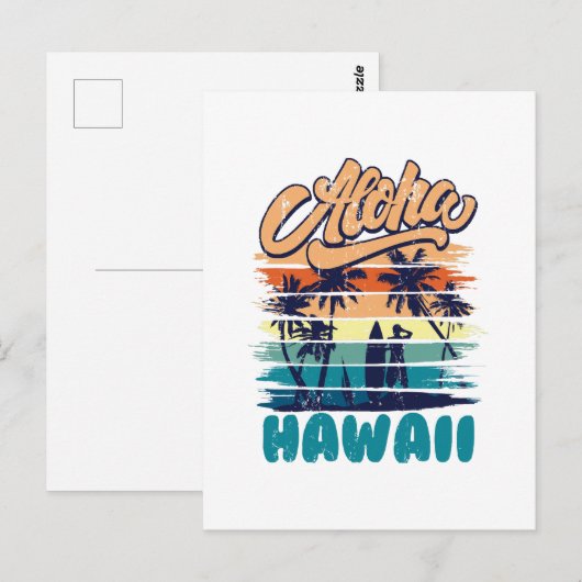 Surf - Aloha Hawaii Postkarte (Vorne/Hinten)