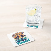 Surf - Aloha Hawaii Rechteckiger Pappuntersetzer (Vor Ort)