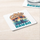Surf - Aloha Hawaii Rechteckiger Pappuntersetzer (angewinkelt)