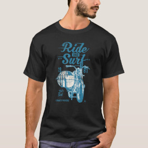 Surf And Ride Surfbrett Motorrad Vintage 1981 D T-Shirt