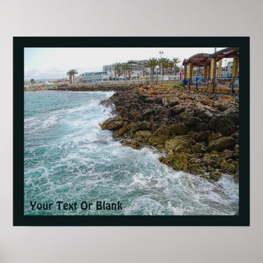 Surf and Rocks - Nahariya, Israel Poster (Vorne)