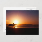 Surf at sunset postkarte (Vorne/Hinten)