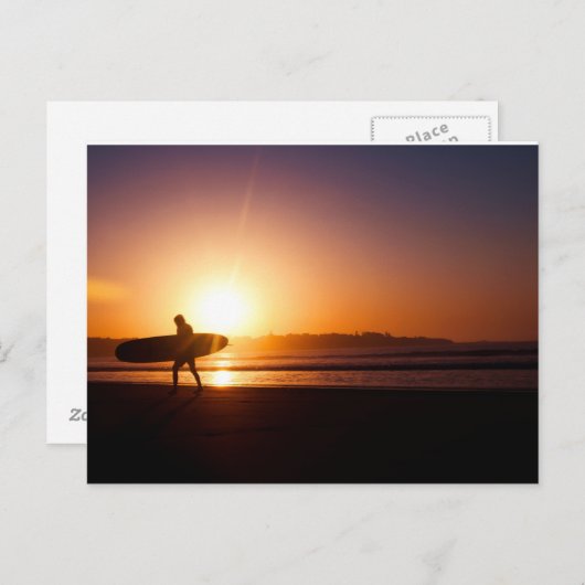 Surf at sunset postkarte (Vorne/Hinten)