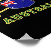 Surf Australien Vintage-Surfboards Aussie-Flagge S Poster (Ecke)