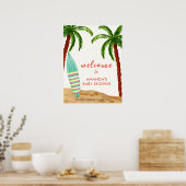 Surf Beach Baby an Bord Baby Dusche Willkommen Poster (Küche)