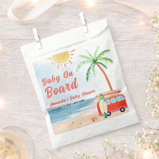 Surf Beach Baby an Bord Babydusche Geschenktütchen (Ausgeschnitten)