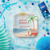 Surf Beach Baby an Bord Babydusche Pappteller (Party)