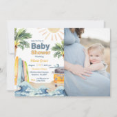 Surf Beach Baby Dusche Foto Einladung (Vorderseite)