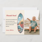 Surf Beach Birthday Party Foto Danke Karte (Vorderseite)