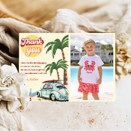 Surf Beach Birthday Party Foto Danke Karte
