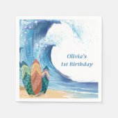 Surf Beach Birthday Party Napkins Serviette (Vorderseite)