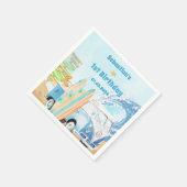 Surf Beach Birthday Party Napkins Serviette (Ecke)
