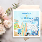 Surf Beach Birthday Party Napkins Serviette