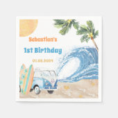 Surf Beach Birthday Party Napkins Serviette (Vorderseite)