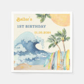 Surf Beach Birthday Party Serviette (Vorderseite)