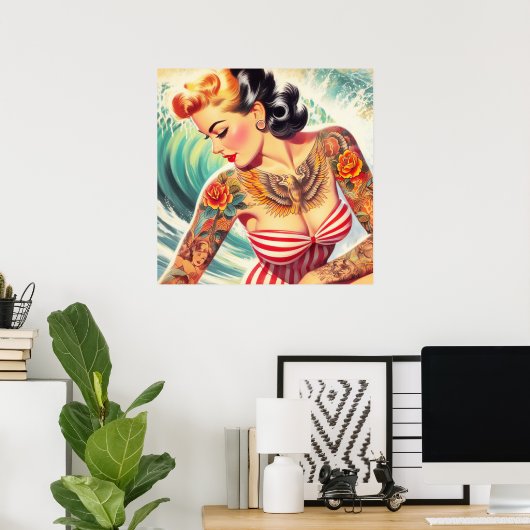 Surf Beach Button-up Poster (Heimbüro)