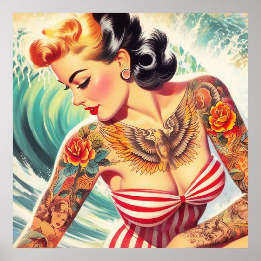 Surf Beach Button-up Poster (Vorne)
