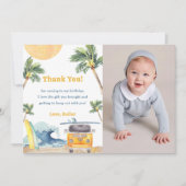 Surf Beach Geburtstagsparty Danke Karte (Vorderseite)