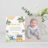 Surf Beach Geburtstagsparty Danke Karte (Stehend Vorderseite)