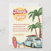 Surf Beach Geburtstagsparty Danke Karte (Vorderseite)
