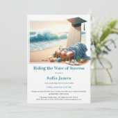 Surf Beach Graduation Party Invitation Einladung (Stehend Vorderseite)