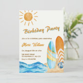 Surf Beach Party Einladung (Stehend Vorderseite)