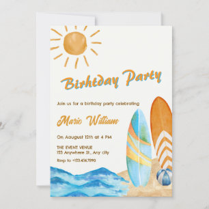 Surf Beach Party Einladung