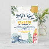 Surf Beach Sommer Einladung zum Geburtstag (Stehend Vorderseite)